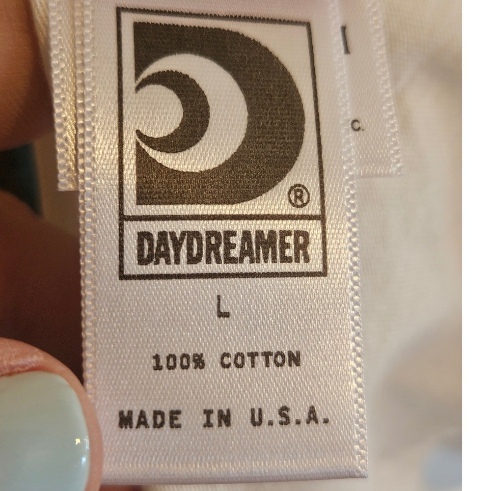 Daydreamer Bon Jovi Forever Graphic Tee White Distressed Rock Band Shirt L NEW - Picture 5 of 5